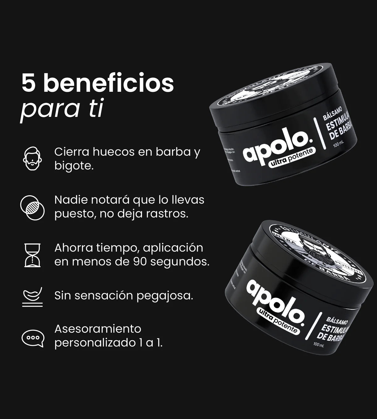 Bálsamo para Crecimiento de Barba Ultra Potente con Minoxidil 20% | 100mL